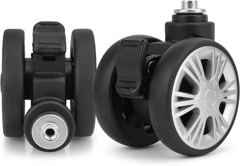 استبدال عجلات أمتعة Zoofen مع الفرامل - 2pcs حقيبة مقاومة للارتداء عجلات الدوار للأمتعة (أسود) in Kuwait
