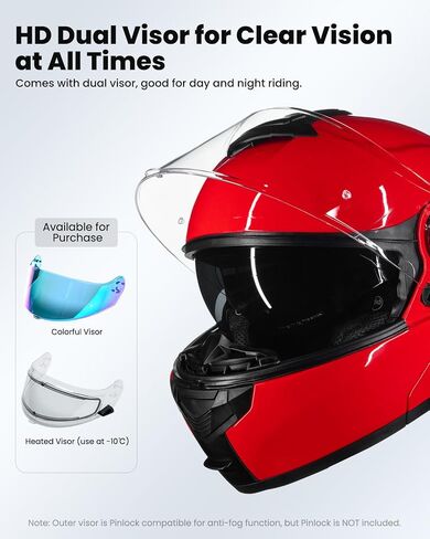 ILM Bluetooth Motorcycle Modular Helmet 2-3 Riders Intercom Flip up Full Face Helmet with Dual Visor DOT Model 159BT (MatteBlack, L) in Kuwait