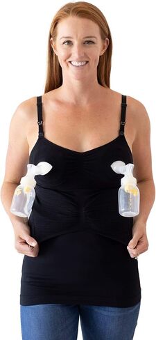 Kindred Bravely Sublime Hands Free Busty Pumping Tank | Patented All-in-One Pumping & Nursing Tank Top for F,G,H,I Cups (Beige, XX-Large-Busty) in Saudi Arabia