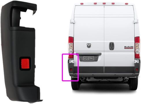 Fit Dodge Ram Promaster 2019-2023 غطاء الزاوية الخلفي المهد الخلفي تقليم الأسود (جانب السائق الأيسر) in Kuwait