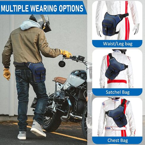 Leg Bag for Men and Women Motorcycle Waist Thigh Bag Bicycle Leg Pack Tactical Military Drop Leg Pack Pouch (Black) in Saudi Arabia