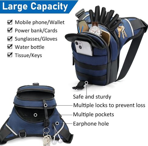 Leg Bag for Men and Women Motorcycle Waist Thigh Bag Bicycle Leg Pack Tactical Military Drop Leg Pack Pouch (Black) in Saudi Arabia