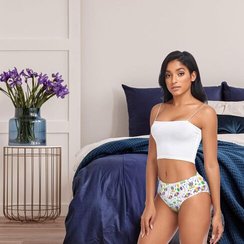 Women's Stylish Pattern Sexy Girls Underwear Soft Breathable High Waist Brief Stretchy Bikini Panties in Saudi Arabia