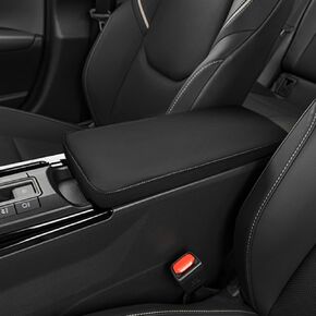 غطاء وحدة التحكم في مركز Deytop لـ Toyota Prius 2025 2024 2023 غطاء مسند الذراعين للسيارات لعام 2024 2025 Prius accessories واقي مسند جلدي مضاد للخلع (أسود مع غرز بيضاء)