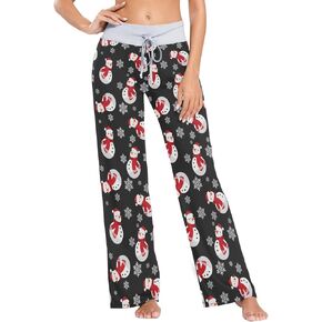 Ollabaky Festivals Women's Pajama Pants PJs Bottoms for Women Wide Leg Sleep Loungewear Pants