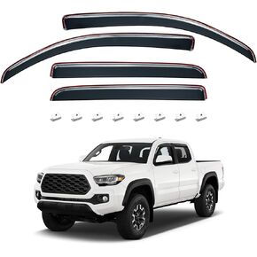 JOYTUTUS in-Channel Rain Guards Compatible with 2016-2023 Tacoma Double Cab Window Vent Visor Window Deflectors Vent Shades Tacoma Accessories