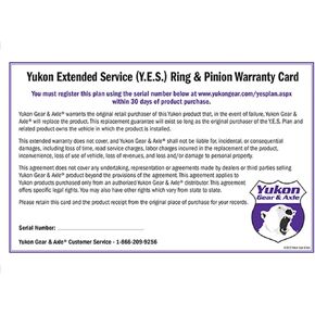 Yukon Gear & Axle Extended Service plan for ring & pinion