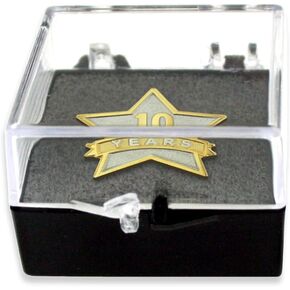 PinMart's 5 Years of Service Star Lapel Pin with Clear Gift Box - 10 Pack
