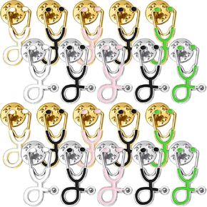 Yaomiao Nurse Doctor Pins Stethoscope Brooch Pins Stethoscope Lapel Pin Cute Schoolbag Pin Badges for Christmas Doctor Nurse Medical Students Clothing Bags Women Men