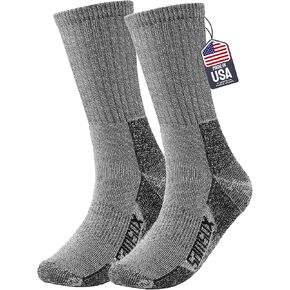 SAMSOX Merino Wool Hiking Socks, Made in USA Midweight with Targeted Cushion, Hunting Socks for Men & Women (Bozeman Lite)