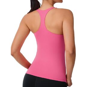 Workout Racerback Tank Top with Built in Bra for Women - Butter Soft Athletic Tops Yoga Tank Tops with Removable Pads