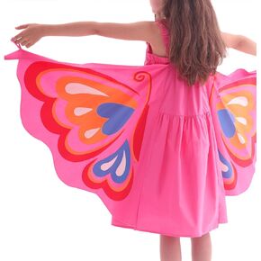 WELAKEN Kid Girls Butterfly Wings Dress - Toddler Cotton Sleeveless Fairy Sundress with Pockets