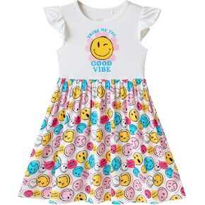 فستان Ulirless Twirl for Toddler Girls-Soft Flutter Sleeve Dresses Summer Bamboo Viscose Outfit 2-5t