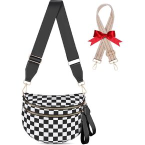 أكياس Bum Crossbody Bag Checker للنساء من النايلون الكبير المتقلب