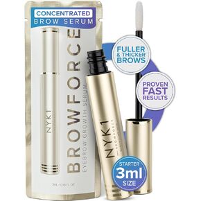 INCREDIBLE BrowForce Eyebrow Growth Serum For Thicker Brows (8ml) Eyebrow Serum To Grow Brows For Natural Longer FULLER BROWS Brow Serum - NYK1 Lash And Brow Growth Serum Enhancing Eye Brow Serums