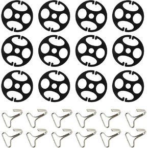 24PCS Car Seat Cover Plum Plate Metal Hook, 12PCS Plastic Car Seat Covers Chucks Fixed Fastener Buckle, 12PCS Metal Hooks Set Locking Clips for Car Seat Replacements Accessories (Black)