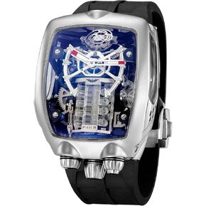 FEICE Watches for Men Automatic Skeleton Watch Waterproof Mineral Glass Japanese Movement Supercar Wristwatch Anti Shock Business Tourbillon FM666 (Black)