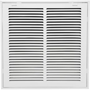 14 "W × 14" H [حجم فتح القناة] GRILLE VELLEST RETURS AIR GRILLE - الوجه/الباب القابل للإزالة لمرشحات 1 بوصة - شواء غطاء فتحة التهوية - أبيض [الأبعاد الخارجية: 16 5/8 "W x 16 5/8" H]