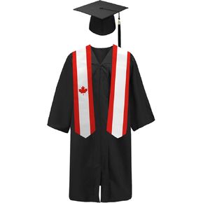 Canada Flag Graduation Sash/Stole/Scarf 180x13cm Swide -Swide for Study على متن طلاب التخرج الدولي.