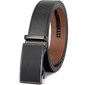 Leather Ratchet Belt for Men, Mens Dress Belt for Pant Shirt Jeans, Adjustable Slide Ratchet Belt For Gift