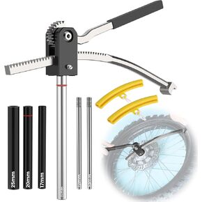 Dirt Bike Tire Changing Tool Kit for 16"-21" Wheels, Fits Motocross, Enduro, Includes 15/17/20/25mm Axles, Black