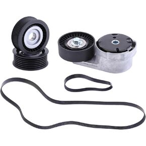 Drive Belt Tensioner Idler Pulley Kit for Maserati Quattroporte Ghibli Levante 3.0 V6 Engine Drive Belt Tensioner Idler Pulley Serpentine Belt Drive Component Kit 278950 278950 278940 286570 243857