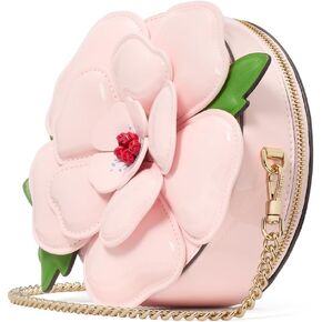 kate spade new york IN THE Garden Patent Leather 3D Micro Crossbody, Pastry Pink Multi