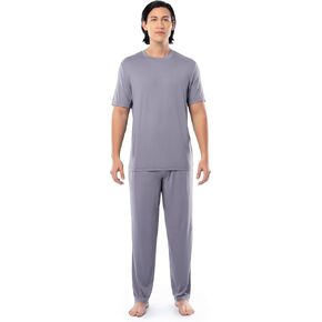 Fruit of the Loom Men's Stretch Mesh Jersey Top and Pant Sleep Pajama Set