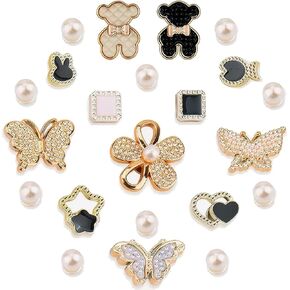 سحر Bling Shoe Charms Girly Butterfly لتزيين الأحذية ، وسحر الأحذية للأحذية الرياضية ، وسحر النساء والفتيات