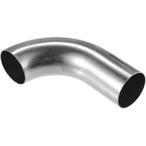 Bend Elbow Pipe Tube, 1.5" OD 4.72" 2.95" Leg 90 Degree DIY Exhaust Pipe Intercooler Air Intake Tube Universal for Car Automotive Durable 304 Stainless Steel Silver Tone