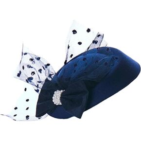 HMS LACE/Bow Fascinator, Navy, one Size