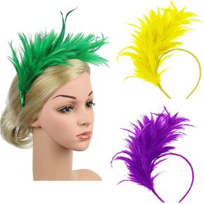 عشرينيات القرن العشرين ، عصابة رأس ريشة للنساء ، قبعات Fascinator Forms for Mardi Gras Party