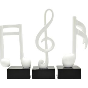 Natural Design Architecture Lifestyle N Adam & Friends Musical Notes Decorations with Treble Clef and 16th Notes, Musical Statues for Quirky Home Decor and Bookshelf Decor in Durable Resin, Black in Saudi Arabia
