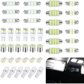 42 PCS Car LED LID KIT ، أضواء قراءة عالية السطوع ، أضواء لوحة ترخيص T10 ، عالمية لمعظم السيارات والشاحنات والشاحنات (أبيض)