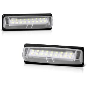 VIPMOTOZ Full LED License Plate Light For Toyota Camry Sienna Prius Echo Yaris Sedan Lexus IS ES GS LS RX HS250h - 6000K Diamond White, 2-Pieces Tag Lamp Assembly Replacement