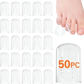 50 PCS السيليكون المضاد للاحتكاك في حامي أخمص القدمين ، وأكمام إصبع القدم القابلة للتنفس ، وحماة أخمص القدمين الصافية الناعمة للرجال والنساء ، وأغطية صغيرة للأصابع للذرة ، والبثور ، والكامنات ، وتخفيف الألم