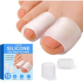 12 Pack Silicone Toe Protectors, Soft Open Toe Sleeves, Gel Toe Covers Toe Cushions for Hammer Toes, Corns, Blisters, Calluses and Pain Relief (Multi-Size) in Kuwait