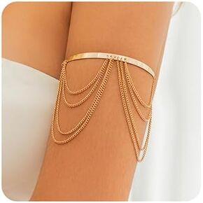 سلاسل Xerling أساور ذراع شرابة مفتوحة الكفة Armlet Boho Arm Arm Band Jewelry for Women