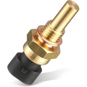 Pack-1 Car Engine Water Temperature Sensor, 2 Pin Plug and Play Original Replacement 15404280 12191170 60811520 12608814, ECT Temperature Sensor with Gasket, Compatible with Delphi (Gold)