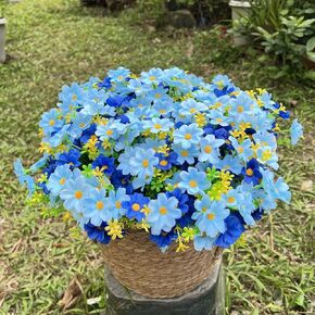 12 Bundles Artificial Fake Flowers for Outdoor Decoration,Shyshining UV Resistant Faux Plastic Fabric Greenery Shrubs Plants Fake Flowers Hanging Planter Kitchen Home Garden Wedding Decor(Six Colors)