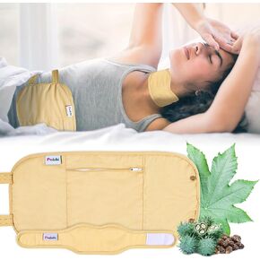 2 Pack Organic Cotton Castor Oil Pack Wrap, Reusable & Highly Absorbent Castor Oil Compress Anti Oil Leak