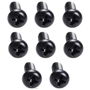 8PCS Black License Plate Screws-Phillips Pan Head, Self-Tapping Bolts M6-3# x 16mm, 304 Stainless Steel Rust Resistant Rear License Plate Fasteners