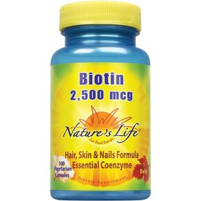 Nature's Life Biotin 2500mcg | Healthy Hair, Skin, Nail & Metabolism Support | Non-GMO | 200 Vegetable Capsules