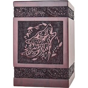 Exquisite Wolf Urn for Human Ashes Adult Male Female - Urns for Human Ashes Adult Man, Dog Cat Pet Memorial Urn (Medium-180 Cu.in)