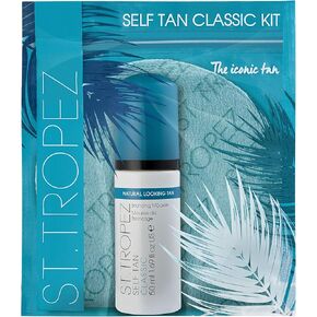St. Tropez Self Tan Purity Mini Kit, Self Tanning Set for a Natural Glow, 100% Clean Water Tanning Mousse and Face Mist, Vegan-Friendly with Tropical Scent, Natural Golden Self Tanner, 1ct in Kuwait