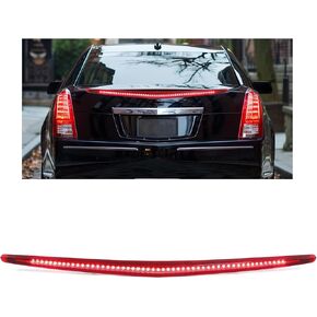 KUAFU Rear LED Third 3RD Brake Light Compatible with 2006-2011 Cadillac DTS High Mount Stop Lamp - Red Lens & Chrome Housing