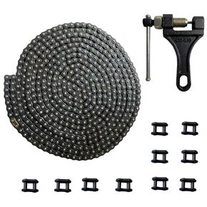08B Roller Chain 20 Feet 480 Link with 10 Connecting Links for Chain Driven Sliding Gate Opener for Replacement and Extension 08B Metric Standard 428#