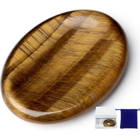 Thumb Worry Stone Amethyst Crystal Rock Crystals and Healing Stones Oval Natural Fidget Meditation Accessories Gemstones Trinkets Pocket Stress Relief Gifts Anxiety Relief Items for Women Men