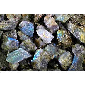 Zenkeeper 1Lb Raw Labradorite Stones for Tumbling, Polishing, Rough Labradorite Crystals Bulk Rough Gemstone for Jewelry Making, Healing, Meditation, Reiki