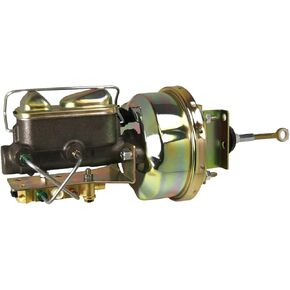 LEED BRAKES 7 Inch Power Brake Booster, 1 Inch Bore Master, Bottom Mount Valve Disc/Drum (Zinc)